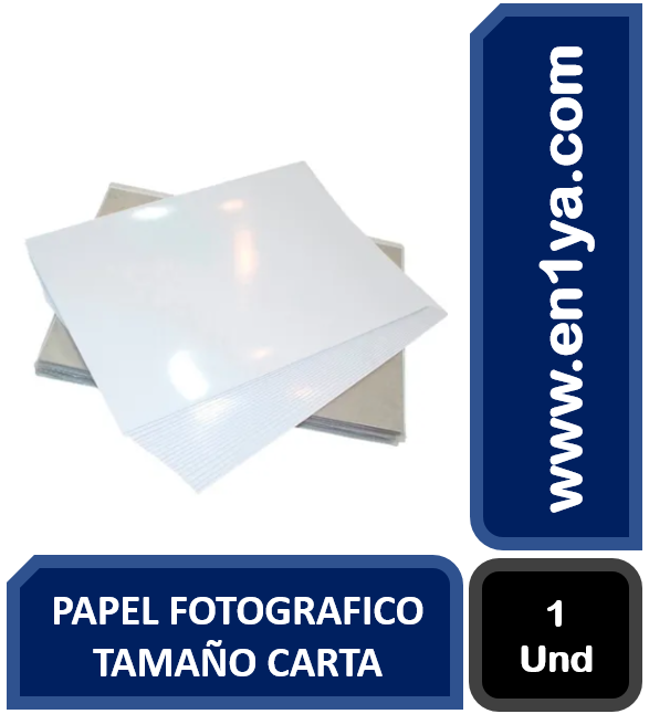 Abrazadera pañuelo de papel Patentar PAPEL FOTOGRAFICO TAMAÑO CARTA X1 UNIDAD -