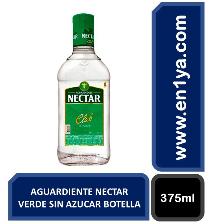 AGUARDIENTE NECTAR VERDE SIN AZUCAR BOTELLA X375ml -