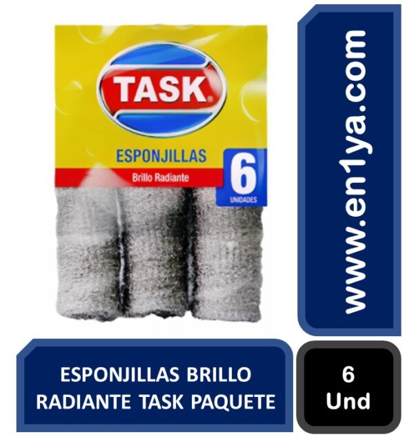 ESPONJILLAS BRILLO RADIANTE TASK PAQUETE X6 UNIDADES