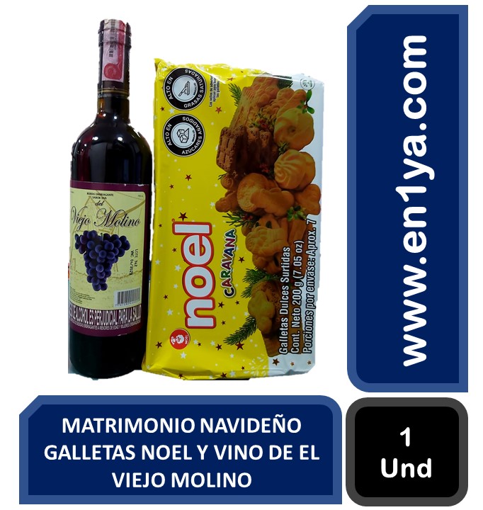 MATRIMONIO NAVIDE O GALLETAS NOEL Y VINO DE EL VIEJO MOLINO