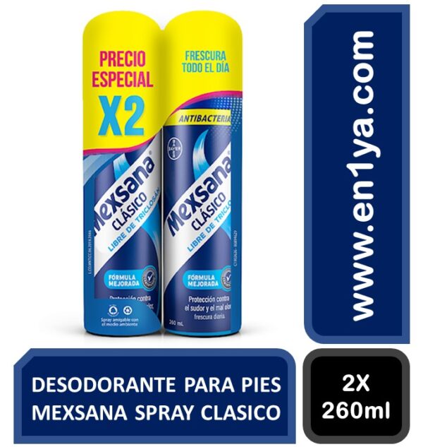 DESODORANTE PARA PIES MEXSANA SPRAY CLASICO 2X260ml