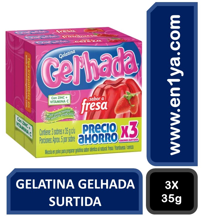 Gelatina Gelhada Surtida Sobres X G